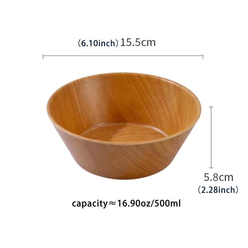 Japanese Style Wood Grain Plastic Tableware Set - Durable and Easy to Clean