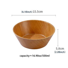 Japanese Style Wood Grain Plastic Tableware Set - Durable and Easy to Clean