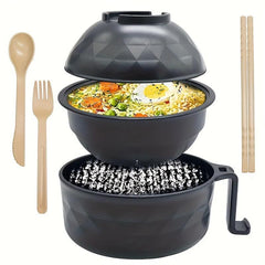 Microwave Safe Ramen Bowl Set with Utensils for Camping & Picnics