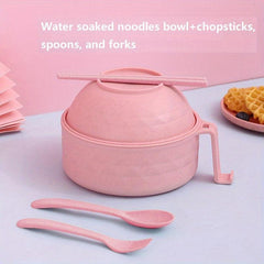 Microwave Safe Ramen Bowl Set with Utensils for Camping & Picnics