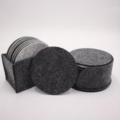10 Pcs Felt Drink Coaster Set - Soft Absorbent Mats - Scratch Preventing