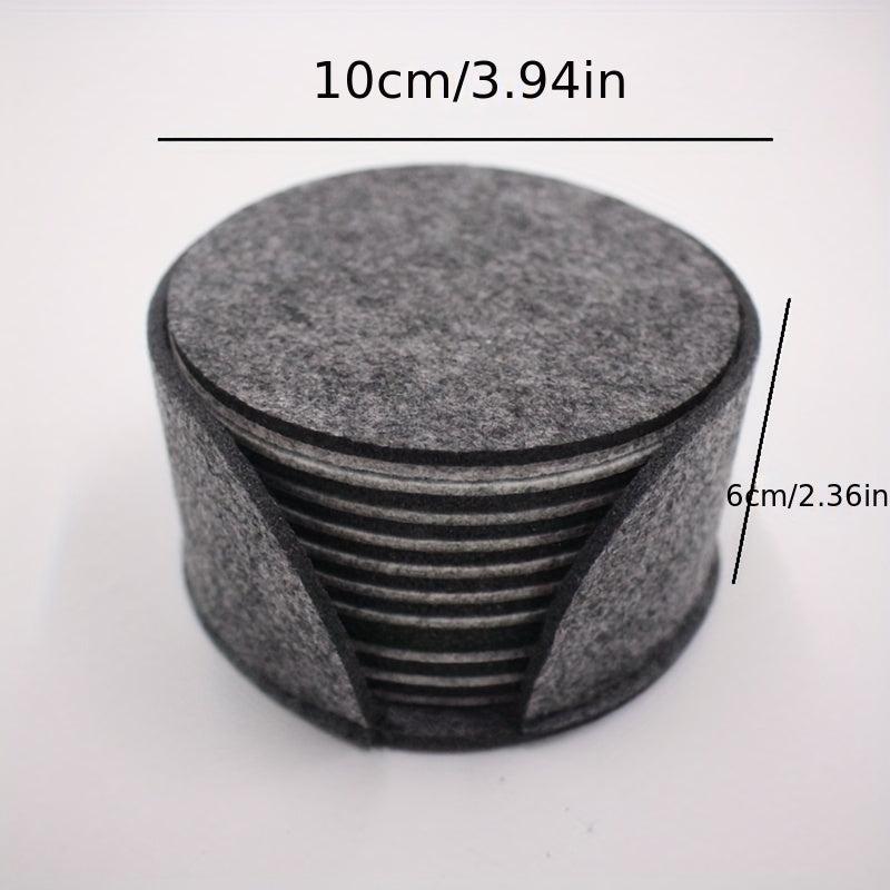 10 Pcs Felt Drink Coaster Set - Soft Absorbent Mats - Scratch Preventing