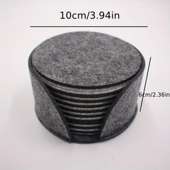 10 Pcs Felt Drink Coaster Set - Soft Absorbent Mats - Scratch Preventing