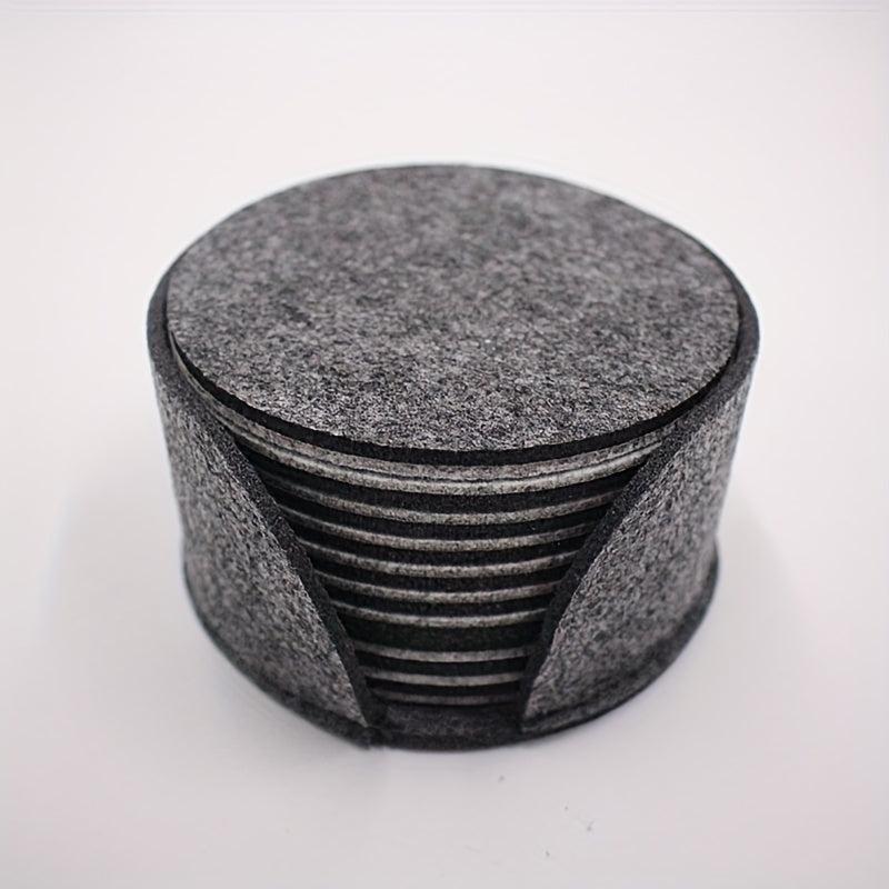 10 Pcs Felt Drink Coaster Set - Soft Absorbent Mats - Scratch Preventing
