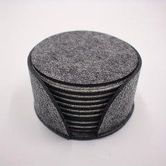 10 Pcs Felt Drink Coaster Set - Soft Absorbent Mats - Scratch Preventing