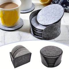 10 Pcs Felt Drink Coaster Set - Soft Absorbent Mats - Scratch Preventing