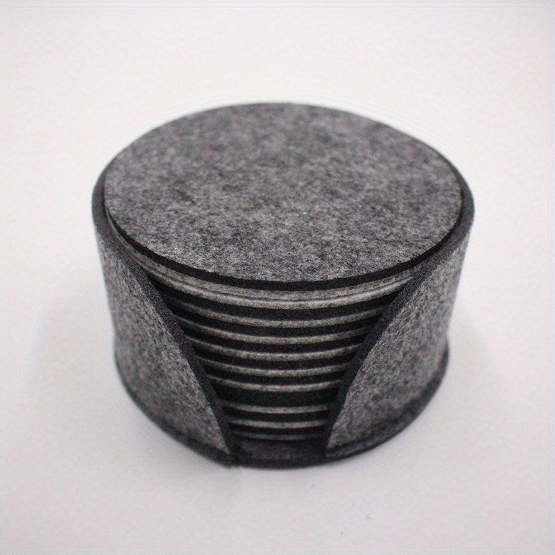 10 Pcs Felt Drink Coaster Set - Soft Absorbent Mats - Scratch Preventing