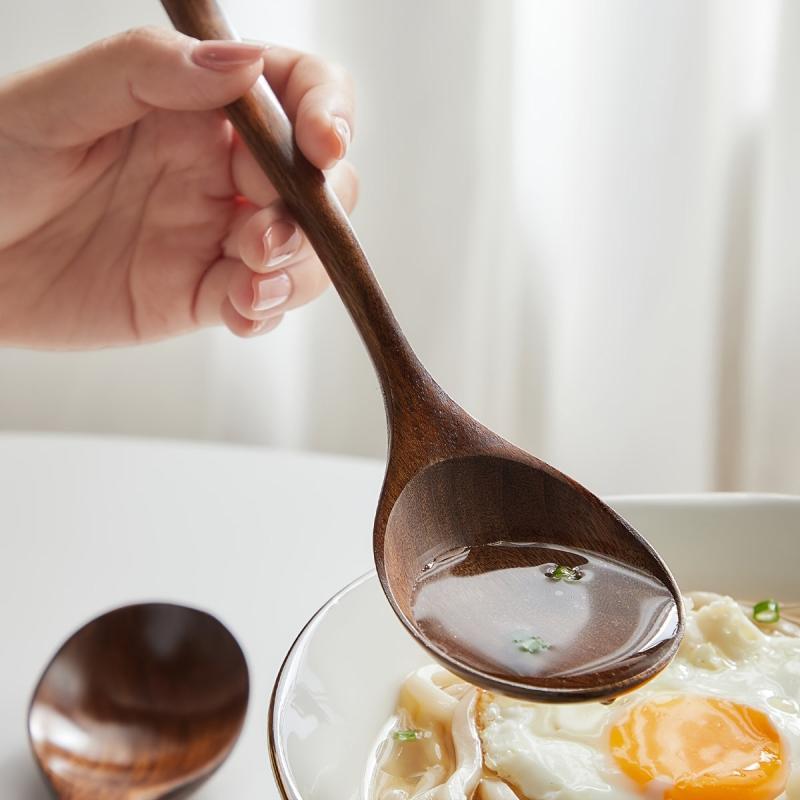 Wooden Spoon Household Measuring Mixing Drinking Rice Soup Spoon