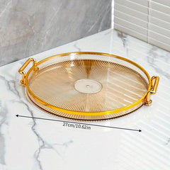Creative Round Tray Modern Tea Tray Dessert Tray Decorative Plastic Tray
