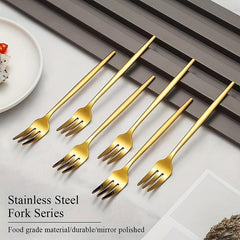 12pcs Fruit Forks Stainless Steel Salad Dessert Forks