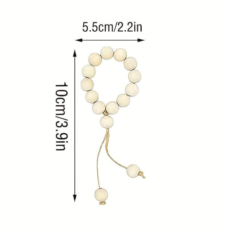 4pcs Wooden Beads Napkin Ring Double Thread Napkin Buckle