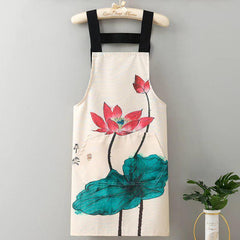 Chinese Style Cooking Apron Linen Canvas Apron Kitchen Apron