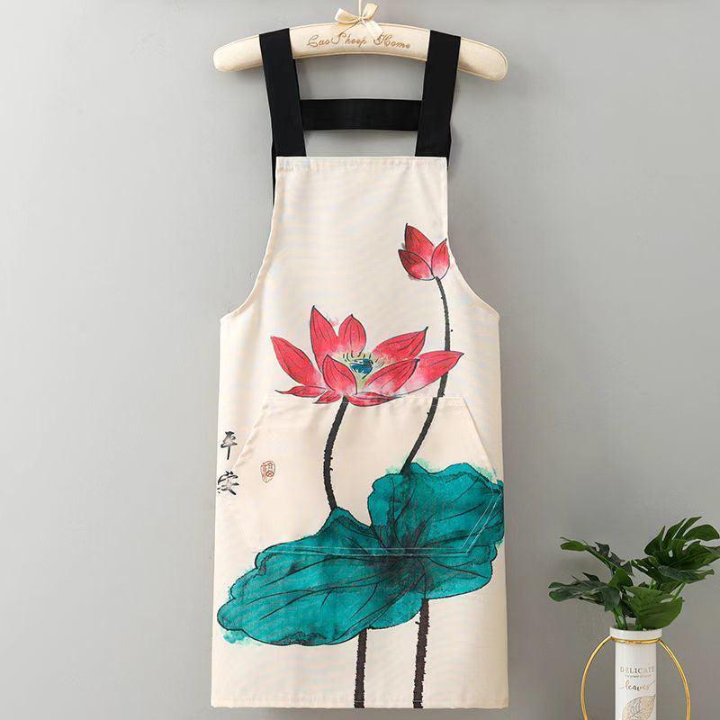 Chinese Style Cooking Apron Linen Canvas Apron Kitchen Apron