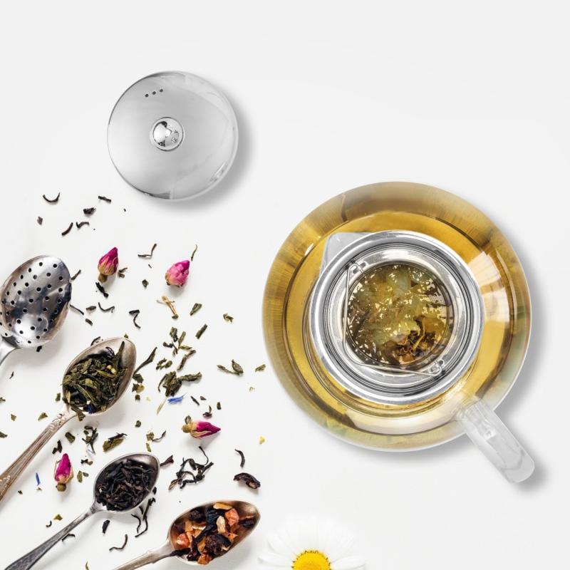 Microwave Safe Glass Teapot With Removable Stainless Steel Infuser