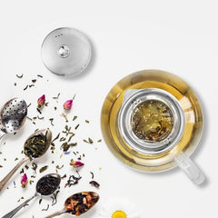 Microwave Safe Glass Teapot With Removable Stainless Steel Infuser