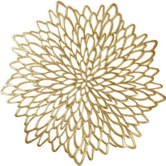 Metallic Round Flowers Shape Placemat Home Insulation Tea Coaster Plate Mat