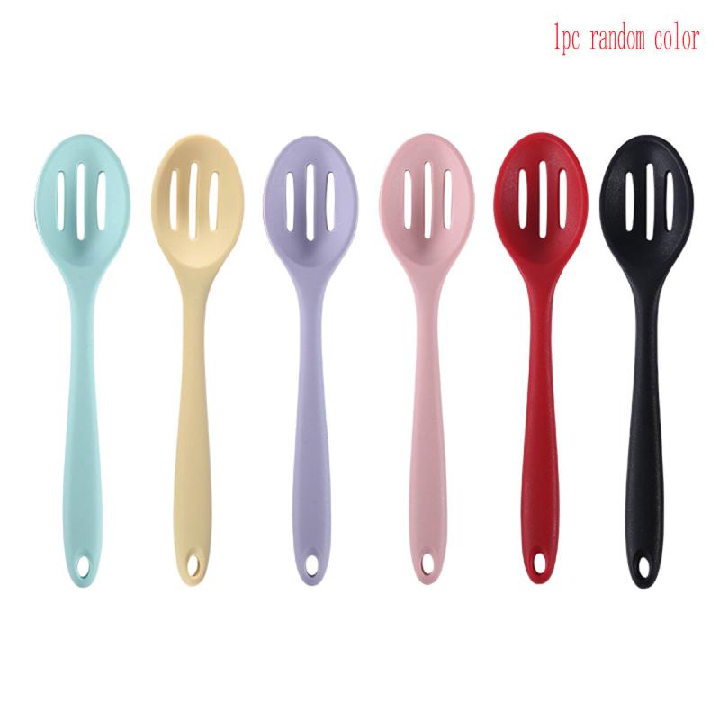1pc Small Slotted Serving Spoon Silicone Olive Spoon Colander