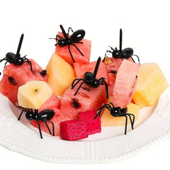 12Pcs Mini Ant Fruit Forks Plastic Cake Dessert Food Picks Party Tableware