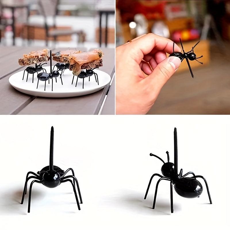 12Pcs Mini Ant Fruit Forks Plastic Cake Dessert Food Picks Party Tableware