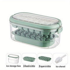 Round Ice Cube Trays with Lid & Bin BPA Easy Release Ice Cube Maker