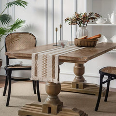 Boho Macrame Table Runner with Tassels for Wedding Decor