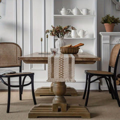 Boho Macrame Table Runner with Tassels for Wedding Decor