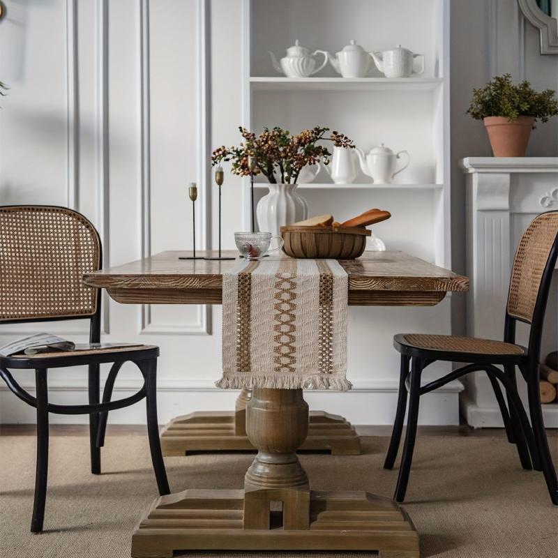 Boho Macrame Table Runner with Tassels for Wedding Decor