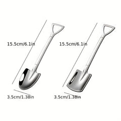 4pcs Stainless Steel Dessert Fruit Tea Coffee Mixing Jam Ice Cream Salad Spoon