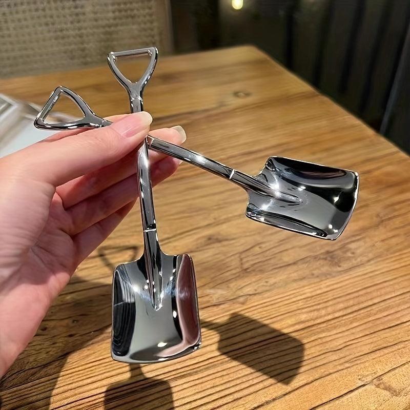 4pcs Stainless Steel Dessert Fruit Tea Coffee Mixing Jam Ice Cream Salad Spoon