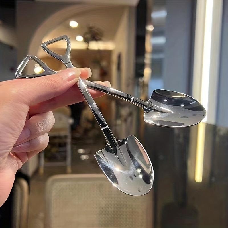 4pcs Stainless Steel Dessert Fruit Tea Coffee Mixing Jam Ice Cream Salad Spoon