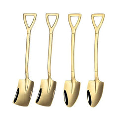 4pcs Stainless Steel Dessert Fruit Tea Coffee Mixing Jam Ice Cream Salad Spoon