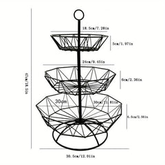 Iron Fruit Basket Golden Living Room Snack Candy Storage 1 Layer
