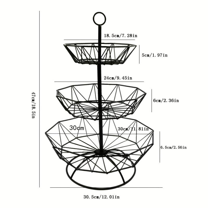 Iron Fruit Basket Golden Living Room Snack Candy Storage 1 Layer