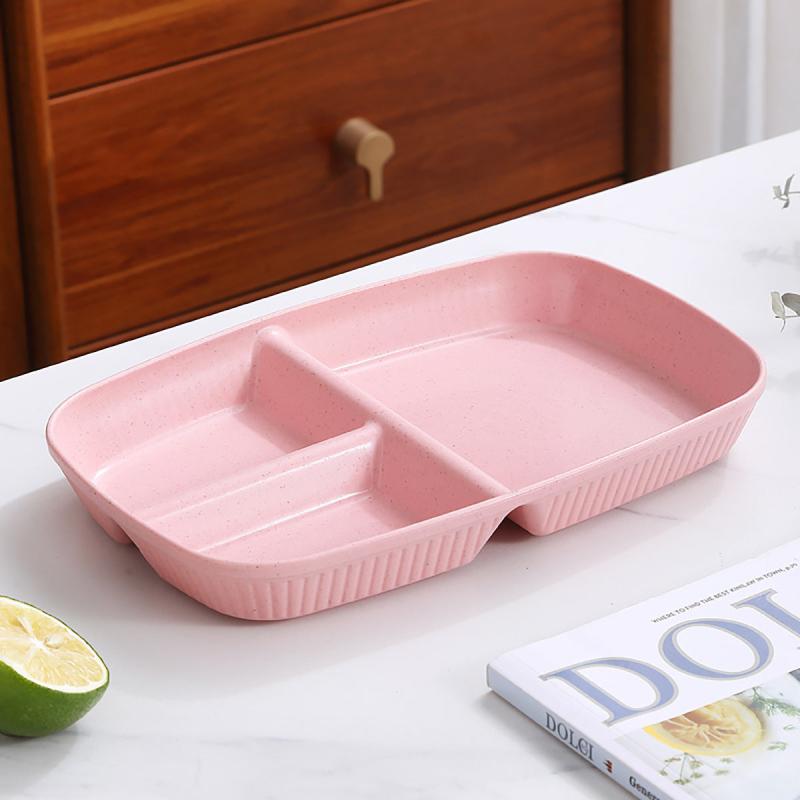 1pc Divided Portion Plates Dessert Salad Plate PP Dinner Plate