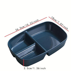 1pc Divided Portion Plates Dessert Salad Plate PP Dinner Plate