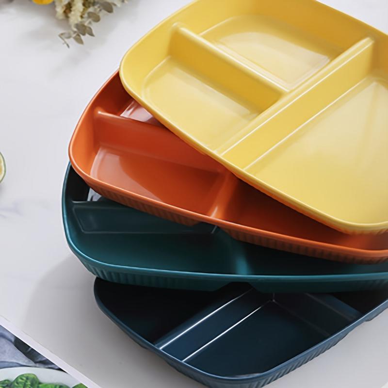 1pc Divided Portion Plates Dessert Salad Plate PP Dinner Plate
