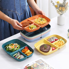 1pc Divided Portion Plates Dessert Salad Plate PP Dinner Plate