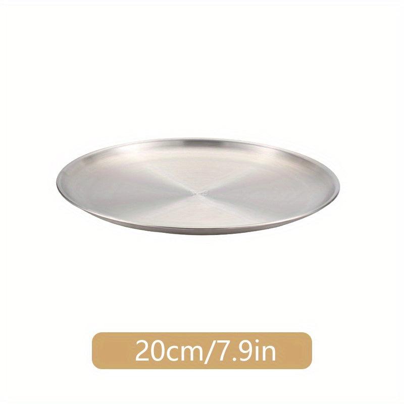 Stainless Steel 1pc Dinner Plate Round Dessert Tray