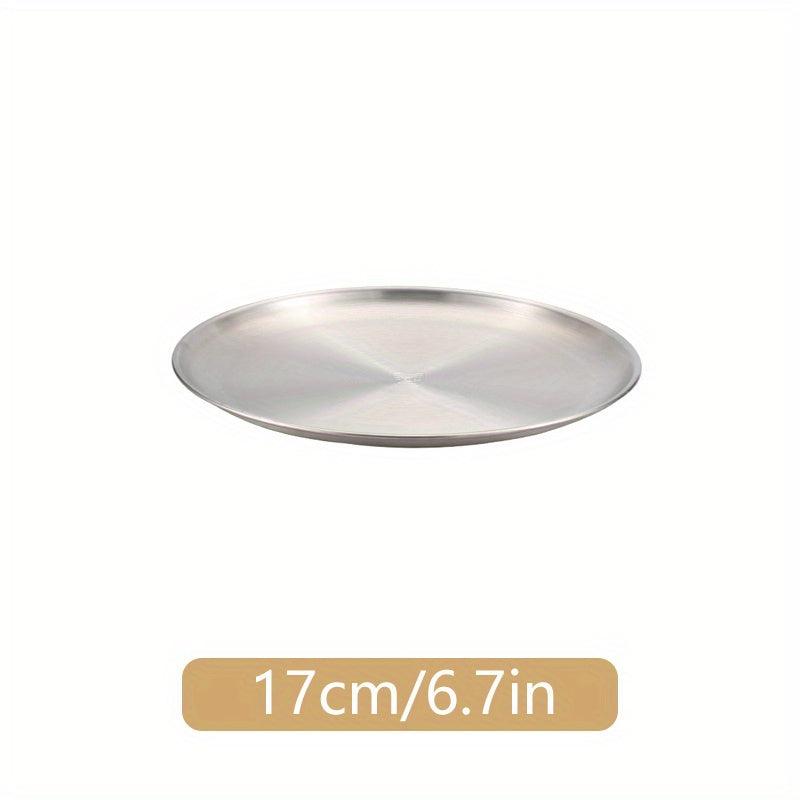 Stainless Steel 1pc Dinner Plate Round Dessert Tray
