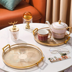 Light Food Tray with Handles for Serving Snacks and Breakfast