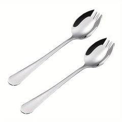4PCS Stainless Steel Spork Salad Spoon Fork Honey Dessert Ice Cream Scoop Fork