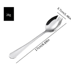 4PCS Stainless Steel Spork Salad Spoon Fork Honey Dessert Ice Cream Scoop Fork