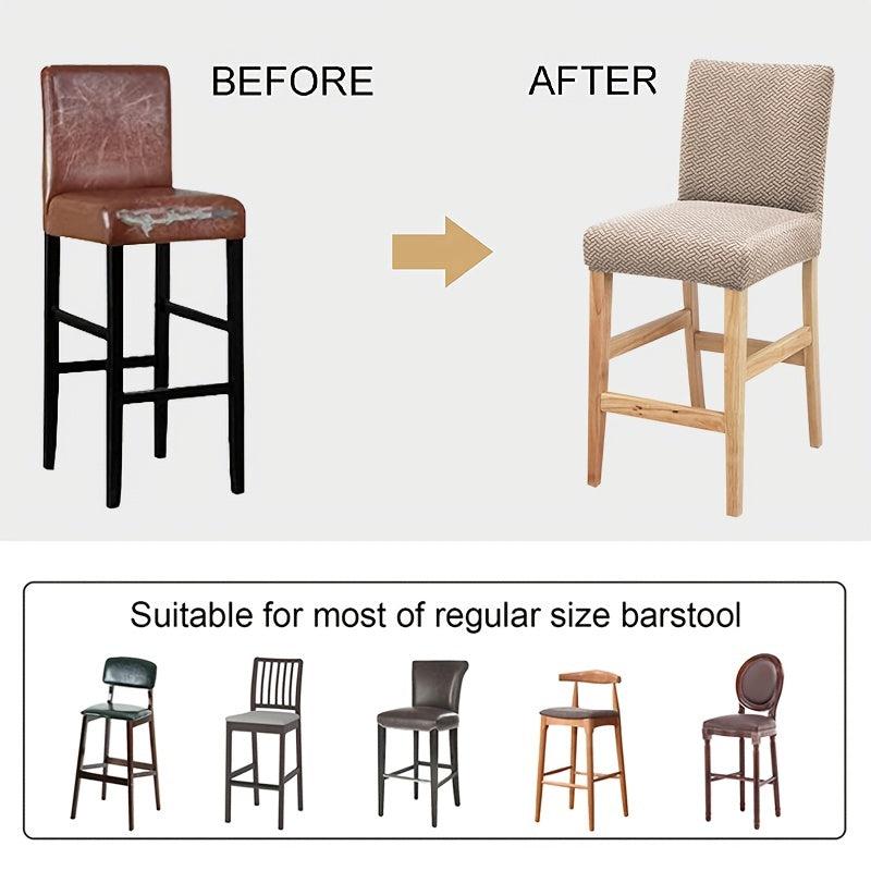 Knitted Chair Cover Non Slip Washable Dining Room Stool Slipcover