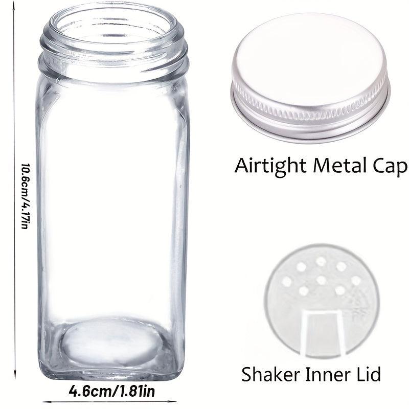 12pcs Glass Spice Jar Set For Kitchen Seasoning Storage