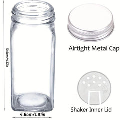 12pcs Glass Spice Jar Set For Kitchen Seasoning Storage