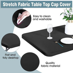 Stretchy Square Table Cover Spandex Tablecloth for Indoor Outdoor Dining Parties