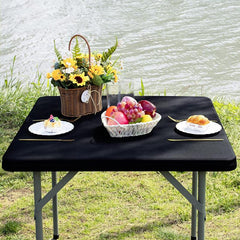 Stretchy Square Table Cover Spandex Tablecloth for Indoor Outdoor Dining Parties