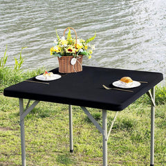 Stretchy Square Table Cover Spandex Tablecloth for Indoor Outdoor Dining Parties