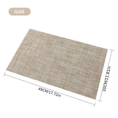 6pcs Vinyl Placemats for Dining Washable Stain Resistant Mats