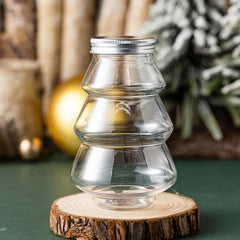 2pcs Christmas Candy Jar Tree Shape Biscuits Bottle Plastic Christmas Sweet Jars